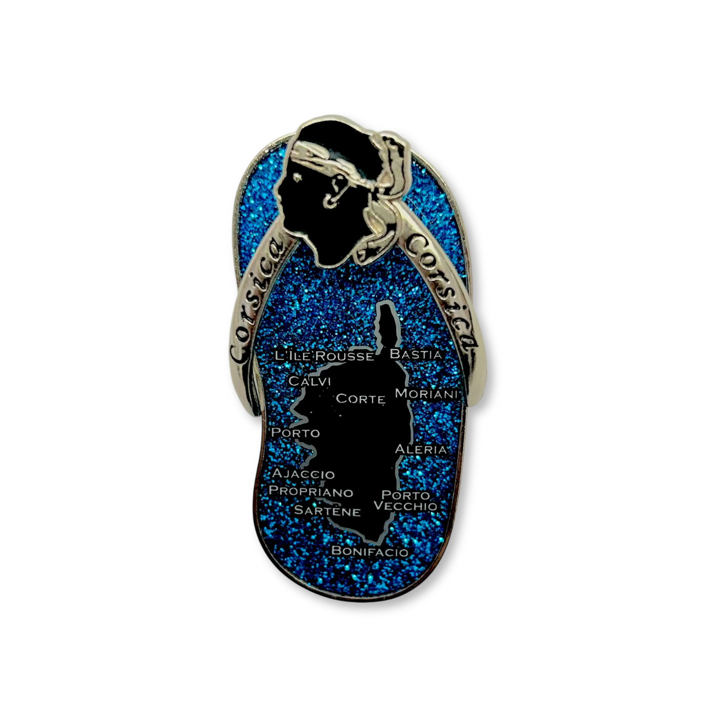 Magnet tong, Paillettes bleues